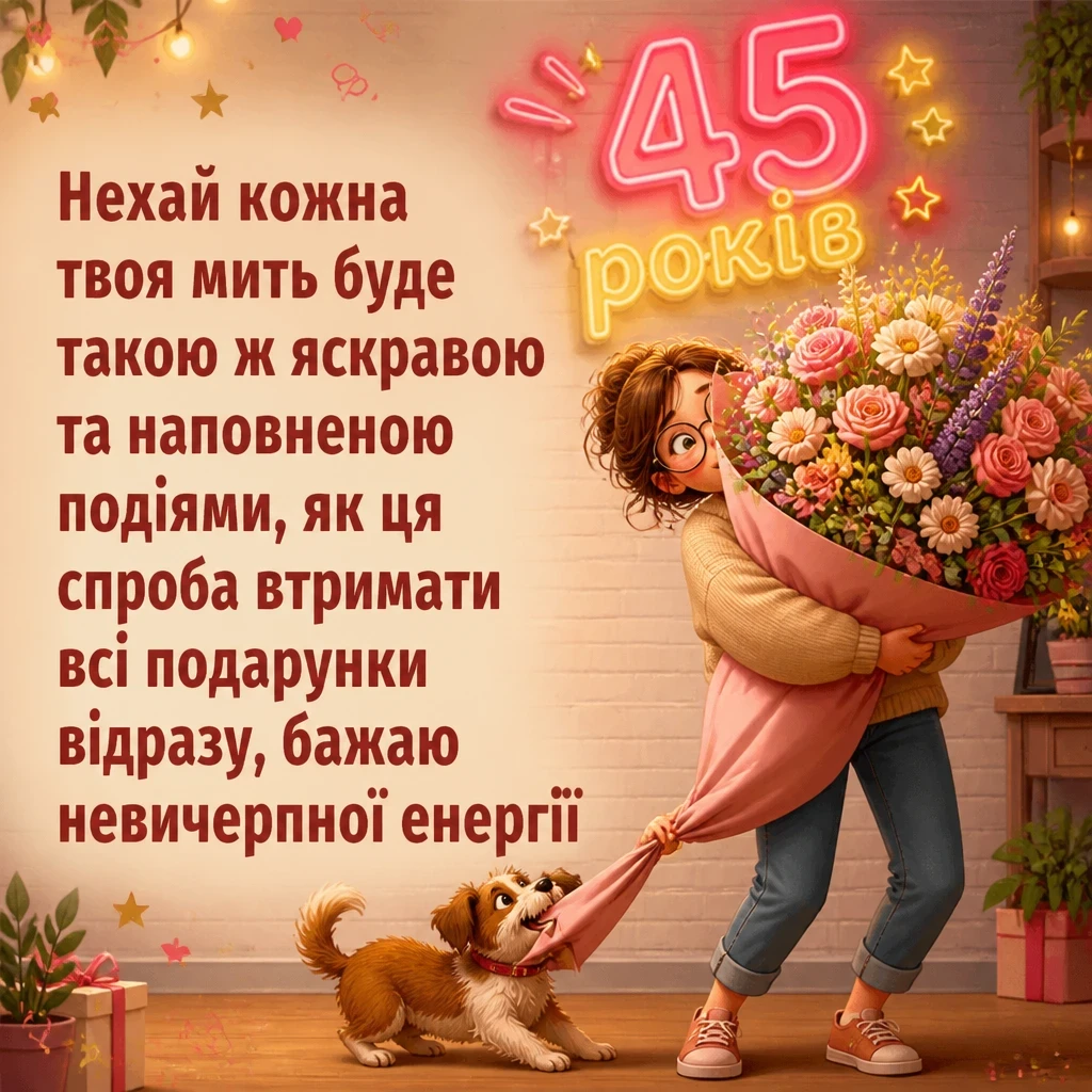 привітання з 45-річчям жінці