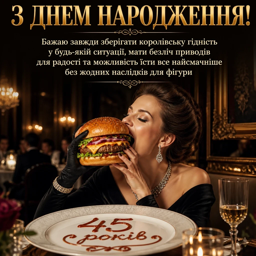 привітання з 45-річчям жінці