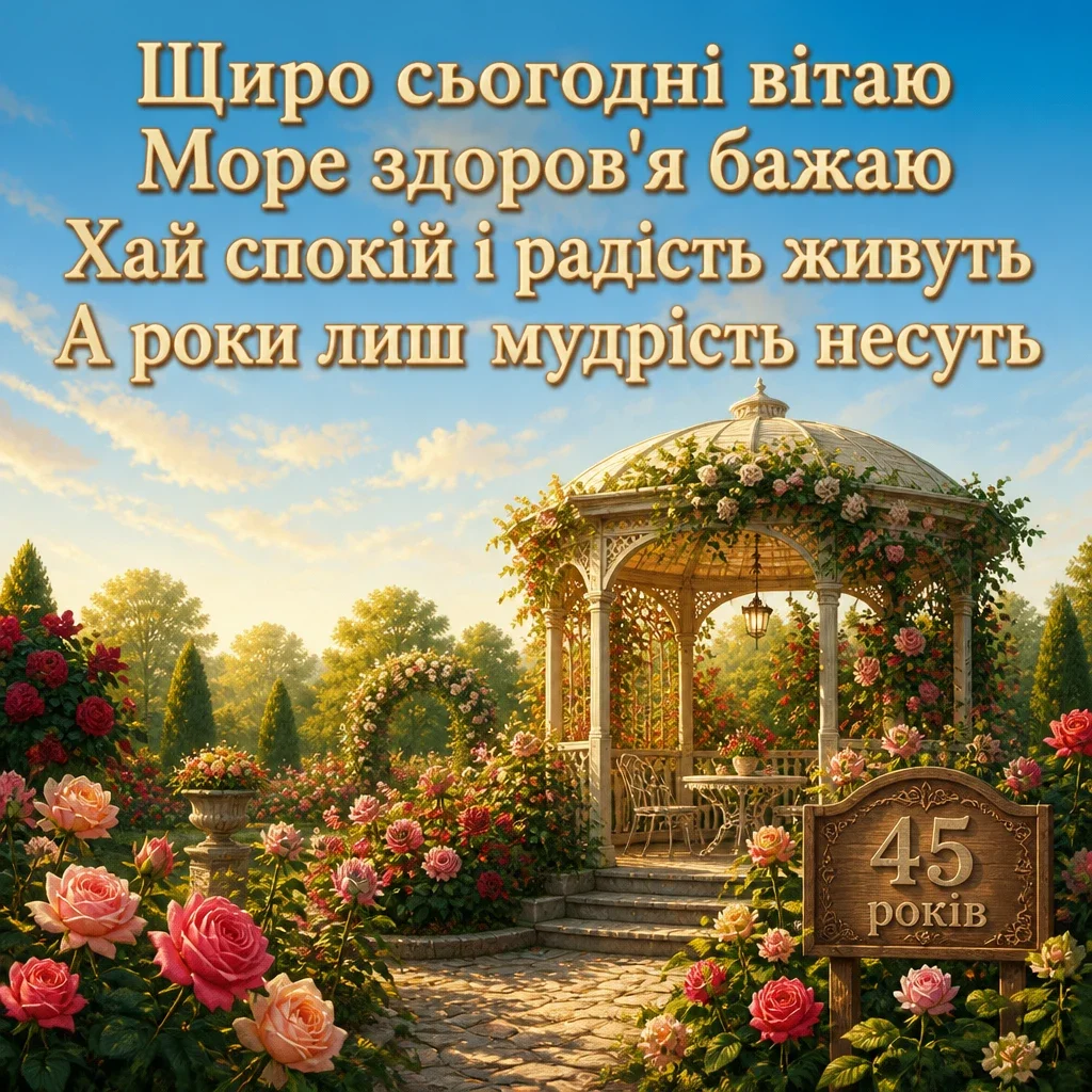 привітання з 45-річчям жінці