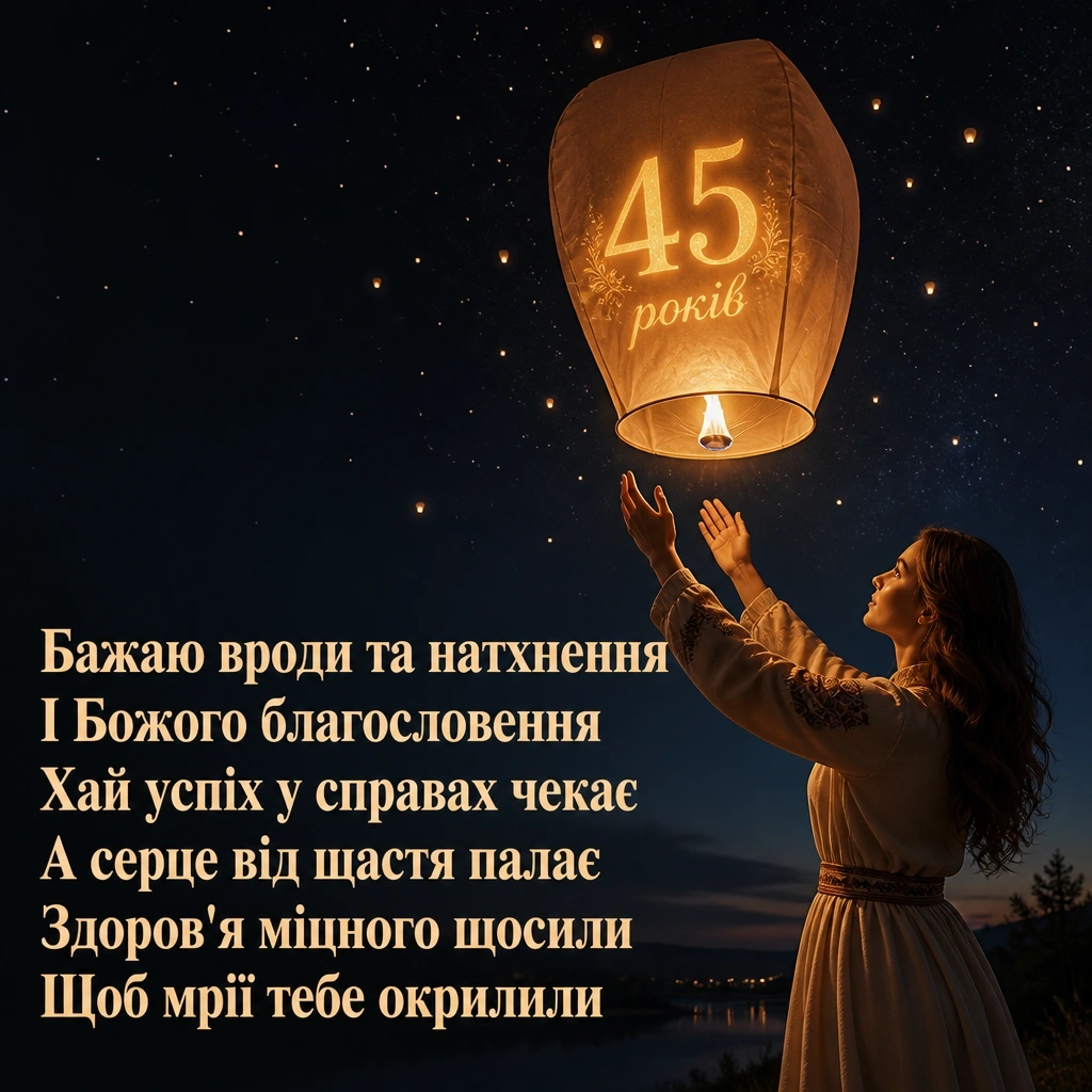 привітання з 45-річчям жінці