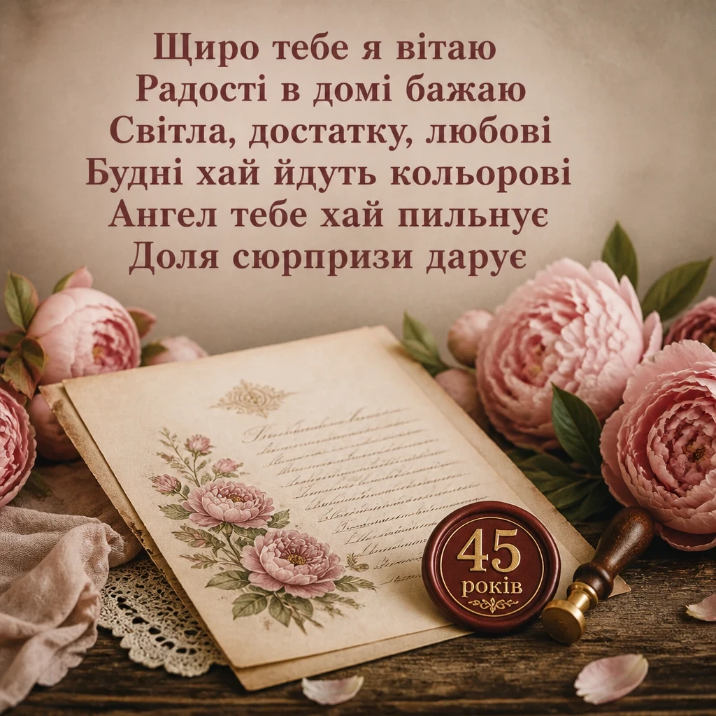 привітання з 45-річчям жінці
