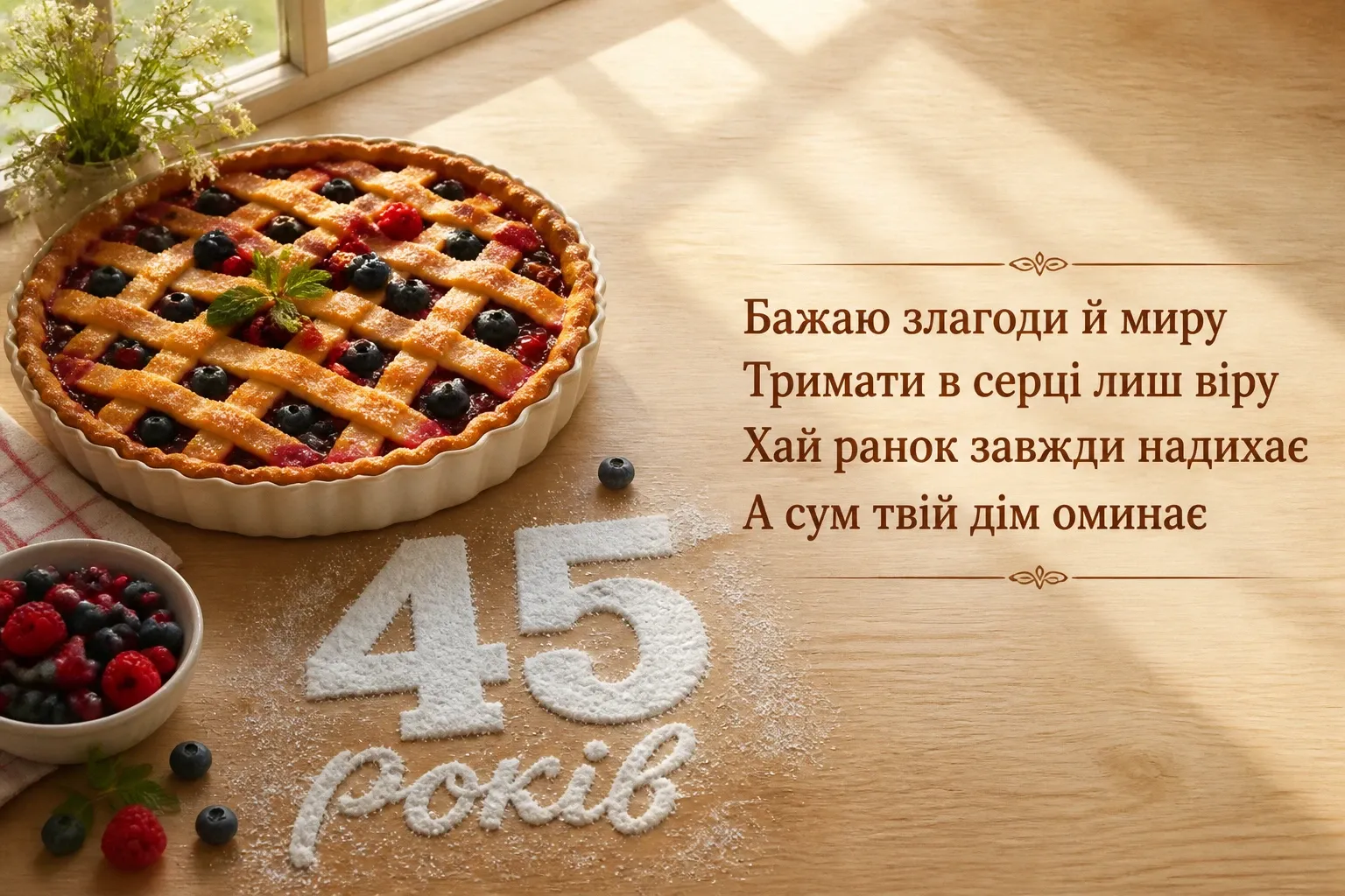 привітання з 45-річчям жінці