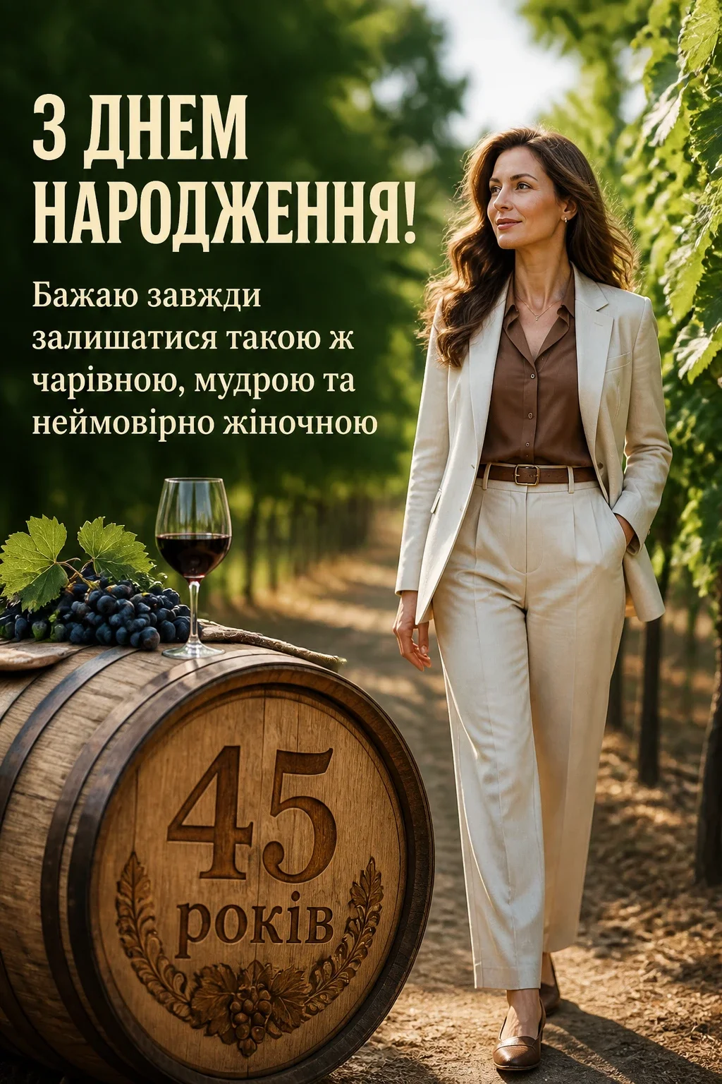 привітання з 45-річчям жінці