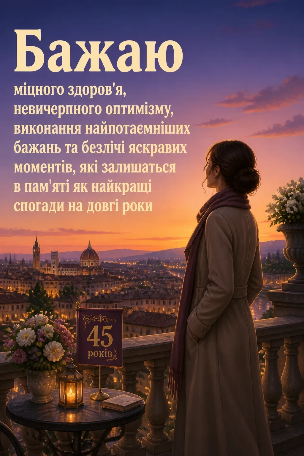 привітання з 45-річчям жінці