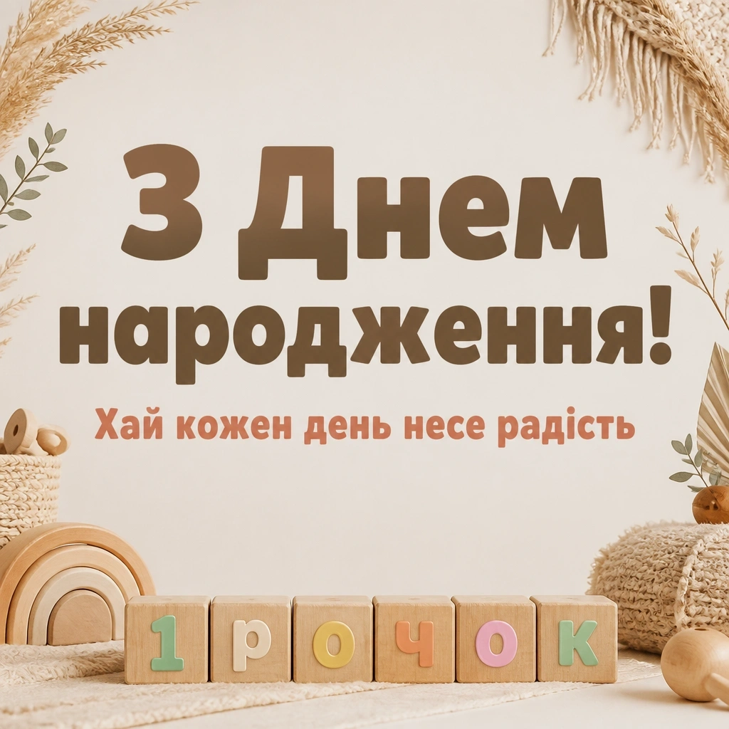 привітання з 1 рочком хлопчику