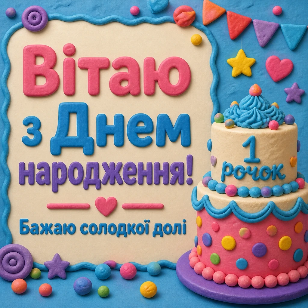 привітання з 1 рочком хлопчику