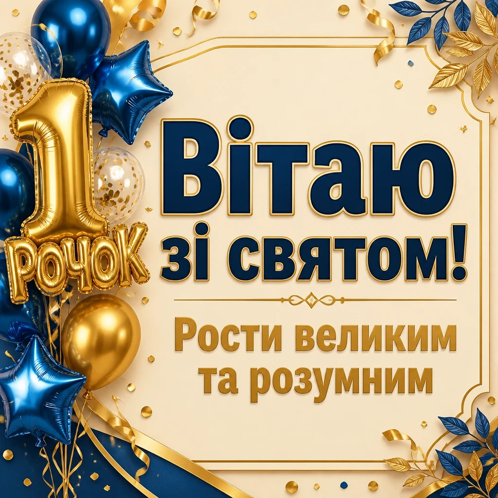 привітання з 1 рочком хлопчику