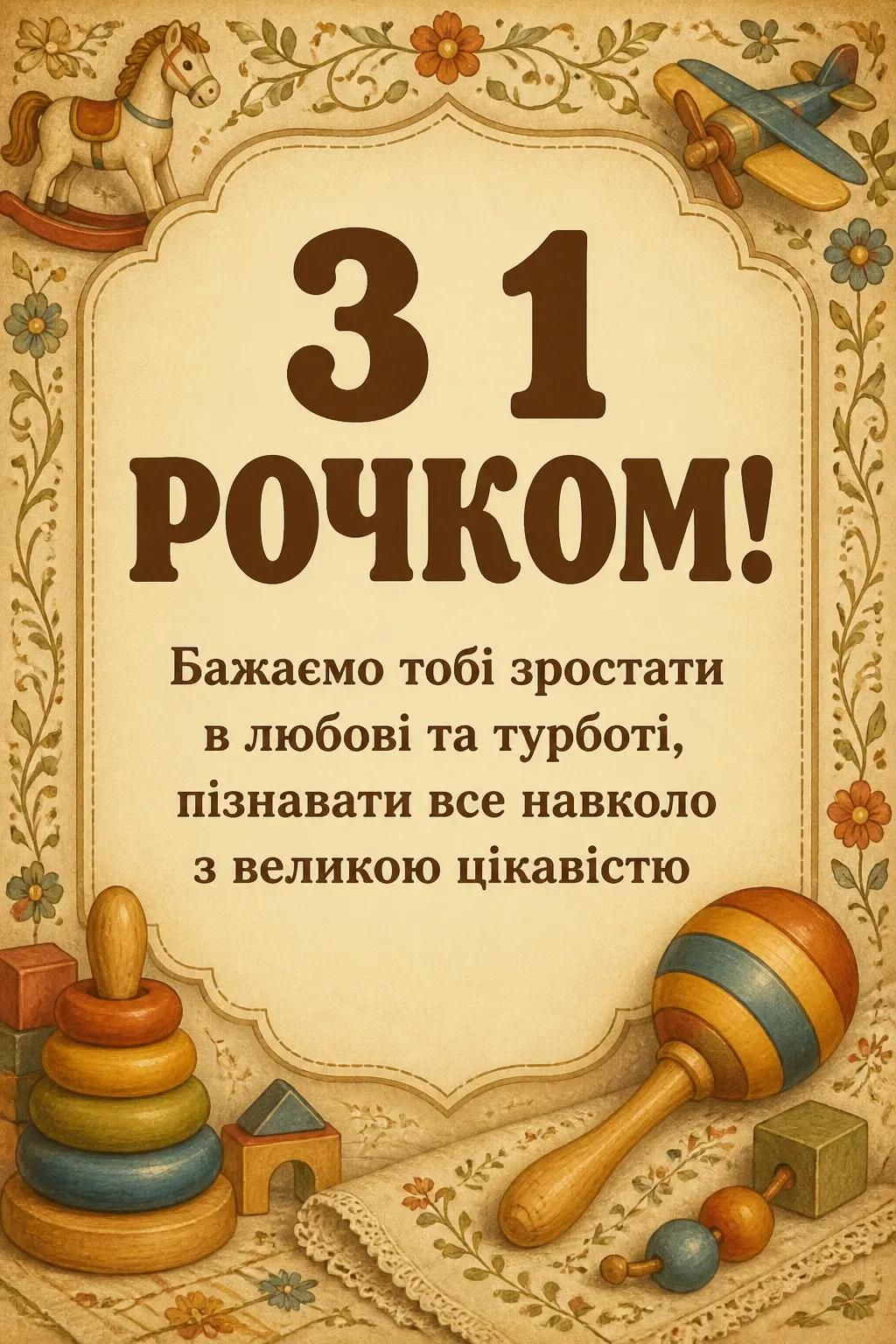 привітання з 1 рочком хлопчику