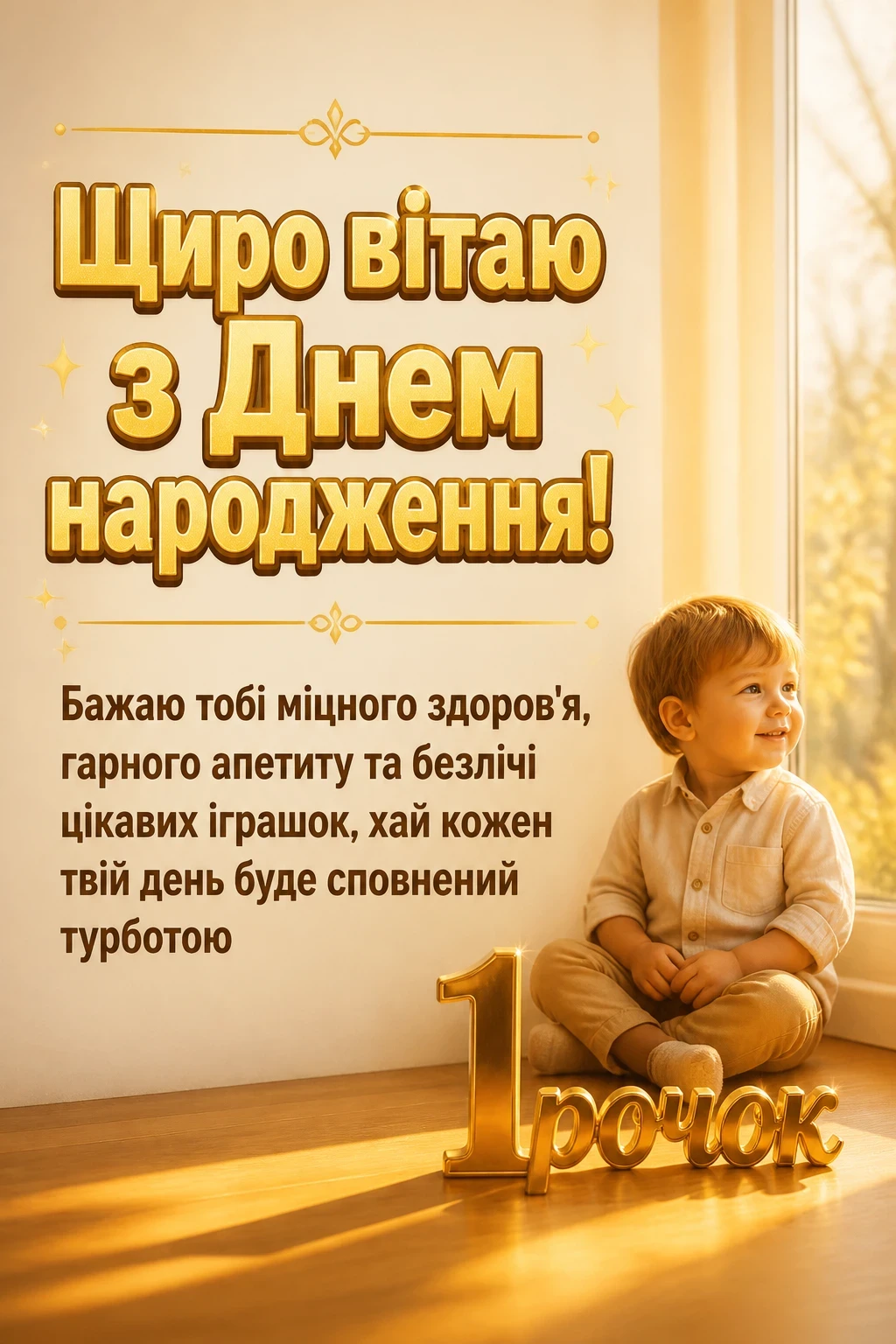 привітання з 1 рочком хлопчику