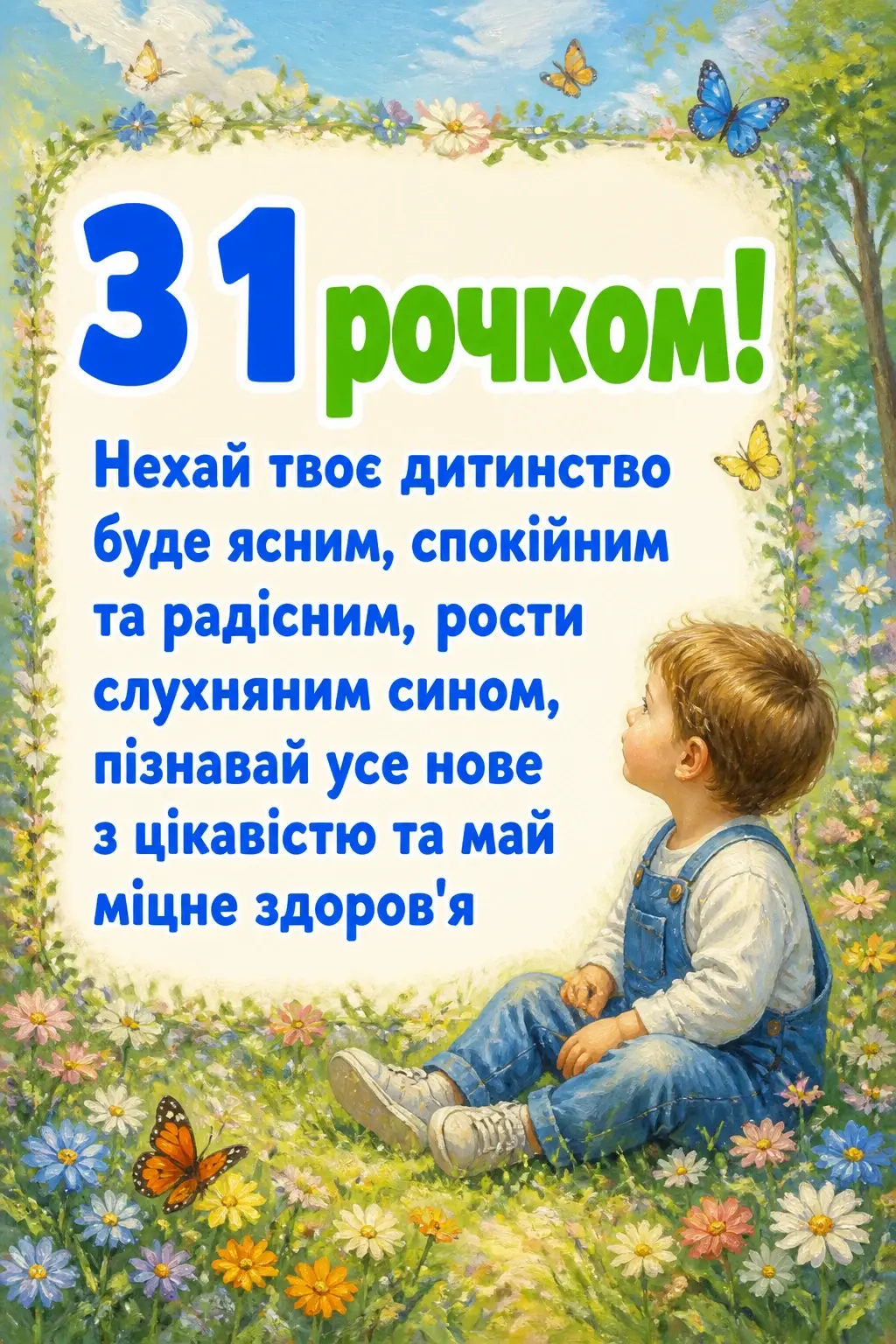 привітання з 1 рочком хлопчику