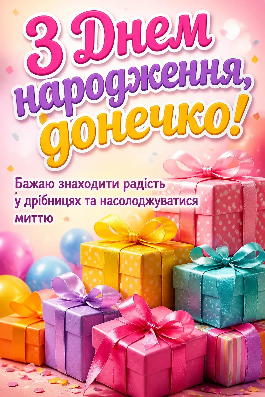 короткі привітання з днем народження донечці