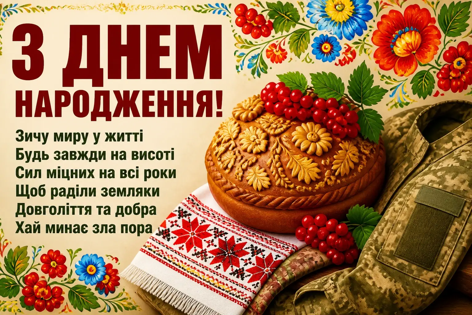 привітання з днем народження воїна