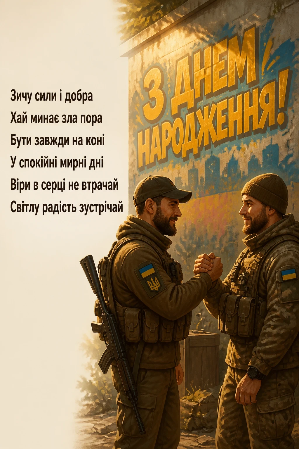 привітання з днем народження воїна